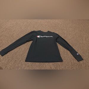 NWOT Men's Champion waffle M LS tee shirt casual solid black EUC!